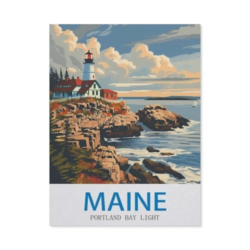 Puzzle 1000 Stück，Maine, Portland Bay Light，Papier Kinderspielzeug Dekompression Spiel（38x26cm）-O70 von GSBRSNTS