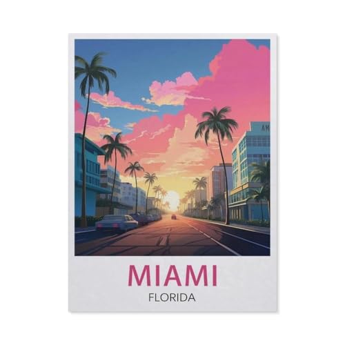 Puzzle 1000 Stück，Miami, Florida, Vereinigten Staaten，Für Holz Erwachsene Spielzeug Dekompression Spiel（75x50cm）-R1 von GSBRSNTS