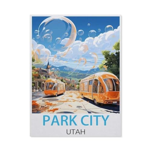 Puzzle 1000 Stück，Park City, Utah Vintage-Reiseposter，Papier Adult Toys Dekompression Spiel（38x26cm）-H43 von GSBRSNTS
