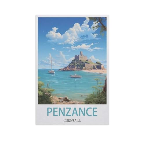 Puzzle 1000 Stück，Penzance, Cornwall，Klassische Puzzle 3D Puzzle DIY Kit Holz Spielzeug Einzigartiges Geschenk Wohnkultur（75x50cm）-AI14 von GSBRSNTS