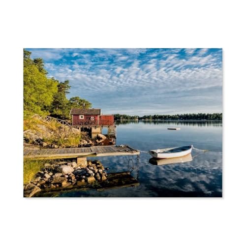 Puzzle 1000 Stück，Schärengarten an der schwedischen Ostküste，Holz Kinderspielzeug Dekompression Spiel（75x50cm）-F88 von GSBRSNTS