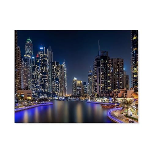Puzzle 1000 Stück，Skyline von Dubai Marina - Dubai，Für Papier Erwachsene Spielzeug Dekompression Spiel（50x70cm）-AH89 von GSBRSNTS