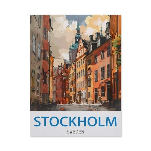 Puzzle 1000 Stück，Stockholm, Schweden，Für Holz Erwachsene Spielzeug Dekompression Spiel（75x50cm）-W88 von GSBRSNTS