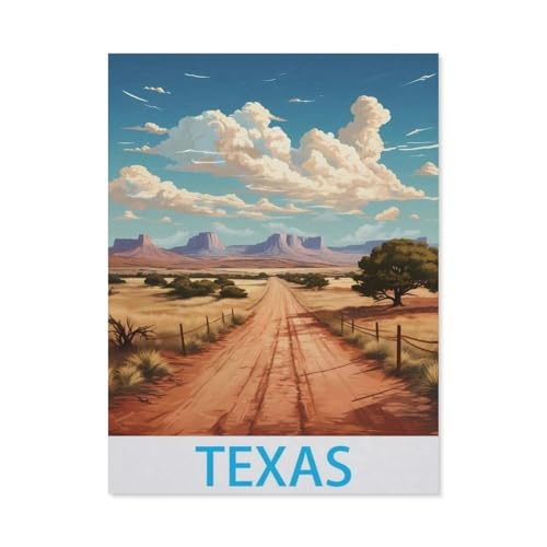 Puzzle 1000 Stück，Texas Vintage-Reiseposter，Papier Kinderspielzeug Dekompression Spiel（50x70cm）-L75 von GSBRSNTS