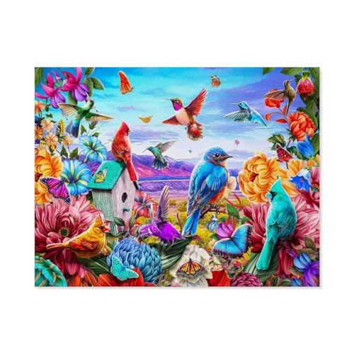 Puzzle 1000 Stück，Vögel und Blumen，Papier Adult Toys Dekompression Spiel（38x26cm）-E48 von GSBRSNTS