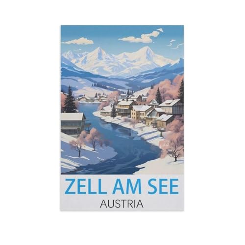 Puzzle 1000 Stück，Zell am See, Österreich，Klassische Puzzle 3D Puzzle DIY Kit Papier Spielzeug Einzigartiges Geschenk Wohnkultur（50x70cm）-AK33 von GSBRSNTS