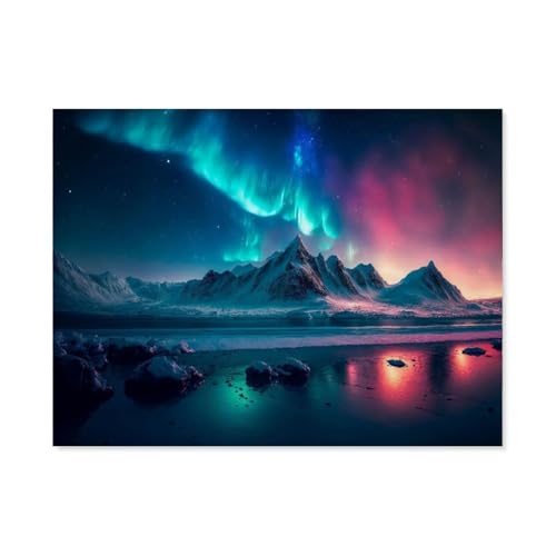 Puzzle 1000 Teile，Aurora Borealis，Papier Adult Toys Dekompressionsspiel（38x26cm）-F28 von GSBRSNTS