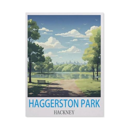 Puzzle 1000 Teile，Haggerston Park, Hackney, England，DIY Handwerk Geschenk（50x70cm）-R97 von GSBRSNTS