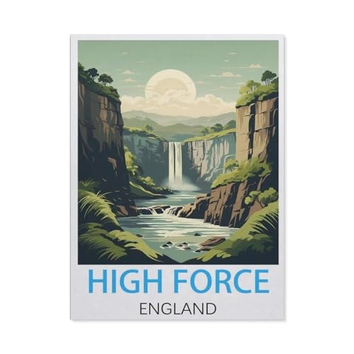 Puzzle 1000 Teile，High Force, England Vintage-Reiseposter，Papier Adult Toys Dekompressionsspiel（38x26cm）-K42 von GSBRSNTS