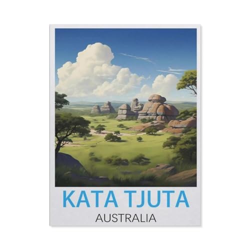 Puzzle 1000 Teile，Kata Tjuta, Australien Vintage-Reiseposter，Papier Kinder Wiedergeboren Dekompressionsspiel（50x70cm）-K45 von GSBRSNTS