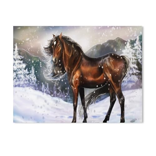 Puzzle 1000 Teile，Pferd，Papier Kinder Wiedergeboren Dekompressionsspiel（38x26cm）-G80 von GSBRSNTS