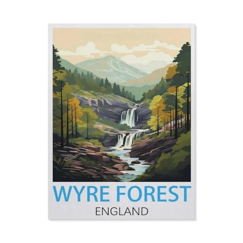 Puzzle 1000 Teile，Wyre Forest, England Vintage-Reiseposter，Papier Adult Toys Dekompressionsspiel（50x70cm）-L15 von GSBRSNTS