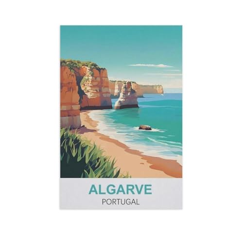 Puzzle 1000 Teile DIY Holz Puzzle，Algarve, Portugal，Freizeit Creative Kreuzworträtsel Spiel Kind Puzzle Spielzeug Geburtstag Festival Einzigartiges Geschenk（75x50cm）-AN30 von GSBRSNTS