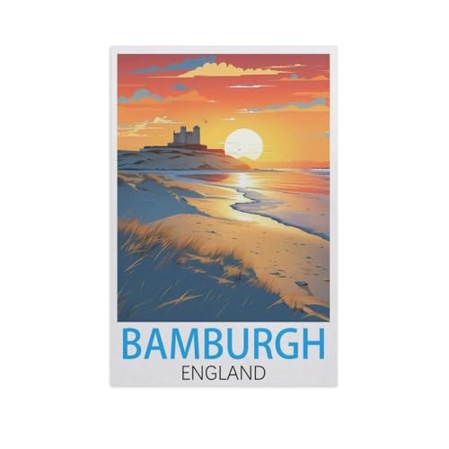 Puzzle 1000 Teile DIY Holz Puzzle，Bamburgh, England，Freizeit Creative Kreuzworträtsel Spiel Kind Puzzle Spielzeug Geburtstag Festival Einzigartiges Geschenk（75x50cm）-AK38 von GSBRSNTS