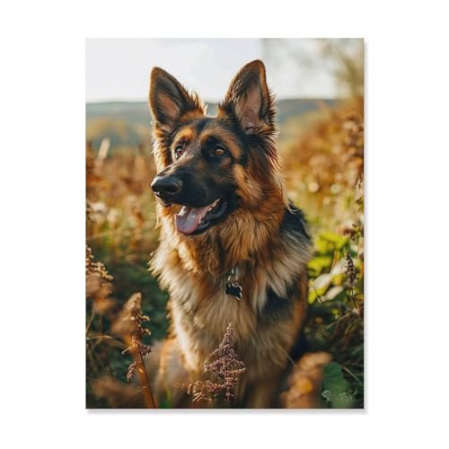 Puzzle 1000 Teile DIY Holz Puzzle，Deutscher Schäferhund，Freizeit Creative Kreuzworträtsel Spiel Kind Puzzle Spielzeug Geburtstag Festival Einzigartiges Geschenk（75x50cm）-AH46 von GSBRSNTS