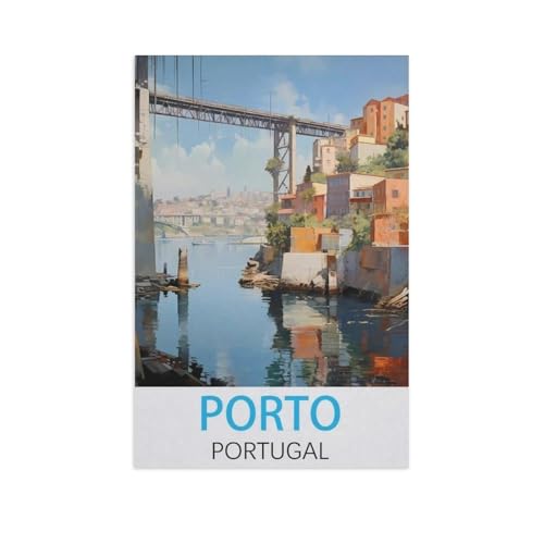 Puzzle 1000 Teile DIY Papier Puzzle，Porto, Portugal，Freizeit Creative Kreuzworträtsel Spiel Kind Puzzle Spielzeug Geburtstag Festival Einzigartiges Geschenk（38x26cm）-AJ65 von GSBRSNTS
