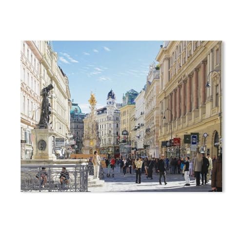 Puzzle 1000 Teile Erwachsene，Graben Wien, Prachtstraße mit Pestsäule und Josefsbrunnen，Papier Puzzle（38x26cm）-Z23 von GSBRSNTS