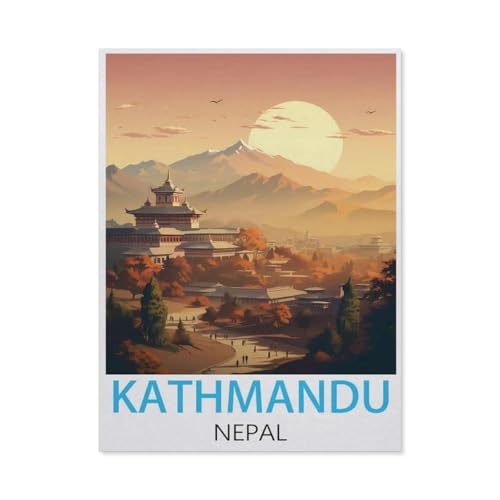 Puzzle 1000 Teile Erwachsene，Kathmandu, Nepal Vintage-Reiseposter，Papier Puzzle（50x70cm）-J84 von GSBRSNTS