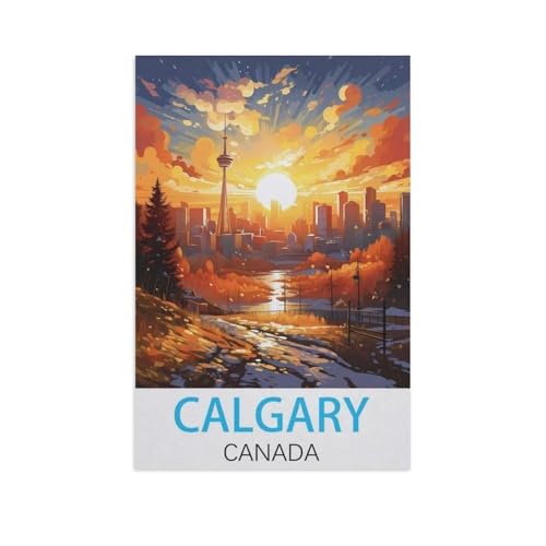 Puzzle 1000 Teile Erwachsene Puzzle Holz Puzzle Klassisches 3D Puzzle，Calgary, Kanada，DIY Collectibles Moderne Wohnkultur（75x50cm）-AJ64 von GSBRSNTS