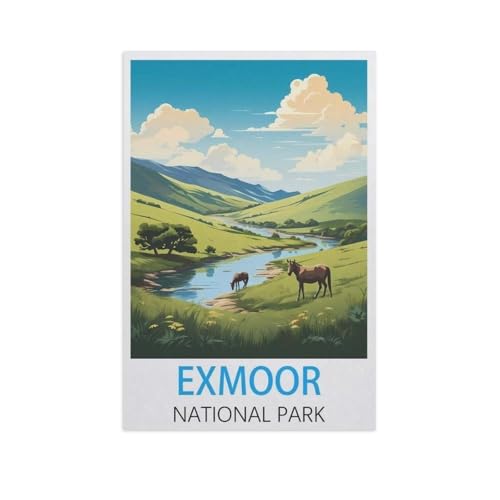 Puzzle 1000 Teile Erwachsene Puzzle Holz Puzzle Klassisches 3D Puzzle，Exmoor Nationalpark，DIY Collectibles Moderne Wohnkultur（75x50cm）-AK37 von GSBRSNTS