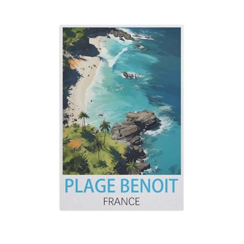 Puzzle 1000 Teile Erwachsene Puzzle Holz Puzzle Klassisches 3D Puzzle，Plage Benoit, Frankreich，DIY Collectibles Moderne Wohnkultur（75x50cm）-AL83 von GSBRSNTS