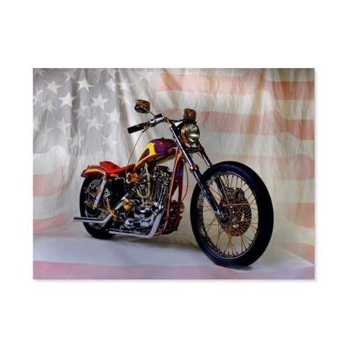 Puzzle 1000 Teile Erwachsenen Puzzle，Classic Chopper，Kind Aus Holz Puzzle Panorama Art DIY Leisure Game Fun Geschenk Spielzeug Geeignete Freunde Familie（75x50cm）-AH26 von GSBRSNTS