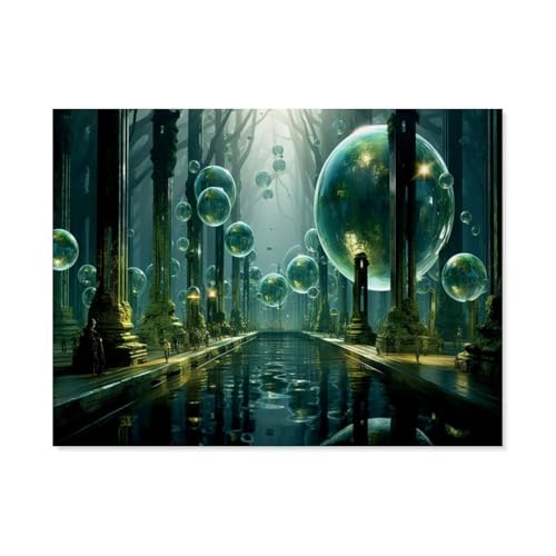 Puzzle 1000 Teile Erwachsenen Puzzle，Grüne Landschaft，Kind Aus Holz Puzzle Panorama Art DIY Leisure Game Fun Geschenk Spielzeug Geeignete Freunde Familie（75x50cm）-AH99 von GSBRSNTS
