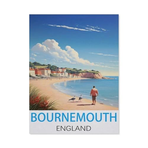 Puzzle 1000 Teile Holz，Bournemouth, England，Dekompression Der Erwachsenen，Kinderpuzzle Spiele Ab 8 Jahren, Spielzeug Für Mädchen Jungen Teenager（75x50cm）-T48 von GSBRSNTS
