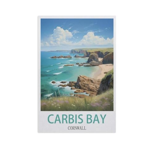 Puzzle 1000 Teile Holz，Carbis Bay, Cornwall，Dekompression Der Erwachsenen，Kinderpuzzle Spiele Ab 8 Jahren, Spielzeug Für Mädchen Jungen Teenager（75x50cm）-AM55 von GSBRSNTS