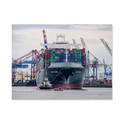 Puzzle 1000 Teile Landschaft Erwachsene Puzzle Holz Puzzle 3D Klassisches Puzzle，Das Containerschiff，DIY Moderne Kunst Hauptdekor（75x50cm）-AH37 von GSBRSNTS