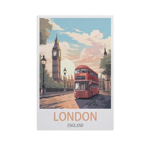 Puzzle 1000 Teile Landschaft Erwachsene Puzzle Holz Puzzle 3D Klassisches Puzzle，London, England，DIY Moderne Kunst Hauptdekor（75x50cm）-AI83 von GSBRSNTS