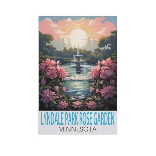 Puzzle 1000 Teile Landschaft Erwachsene Puzzle Holz Puzzle 3D Klassisches Puzzle，Lyndale Park Rose Garden, Minnesota，DIY Moderne Kunst Hauptdekor（75x50cm）-AL75 von GSBRSNTS