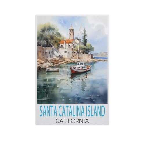 Puzzle 1000 Teile Landschaft Erwachsene Puzzle Holz Puzzle 3D Klassisches Puzzle，Santa Catalina Island, Kalifornien，DIY Moderne Kunst Hauptdekor（75x50cm）-AL2 von GSBRSNTS