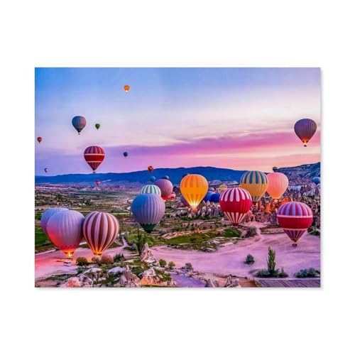 Puzzle 1000 Teile Landschaft Erwachsene Puzzle Papier Puzzle 3D Klassisches Puzzle，Hot Air Balloon, Cappadocia Turkey，DIY Moderne Kunst Hauptdekor（50x70cm）-B83 von GSBRSNTS