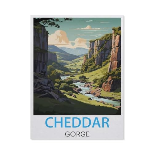Puzzle 1000 Teile Papier，Cheddar Gorge Vintage-Reiseposter，Dekompression Der Erwachsenen，Kinderpuzzle Spiele Ab 8 Jahren, Spielzeug Für Mädchen Jungen Teenager（50x70cm）-L42 von GSBRSNTS