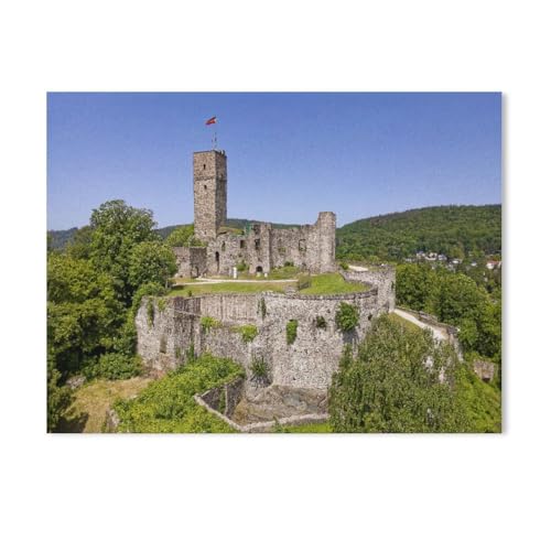 Puzzle 1000 Teile Papier，Der Burgturm der gigantischen Festung Königstein im Taunus，Dekompression Der Erwachsenen，Kinderpuzzle Spiele Ab 8 Jahren, Spielzeug Für Mädchen Jungen Teenager（38x26cm）-AA8 von GSBRSNTS