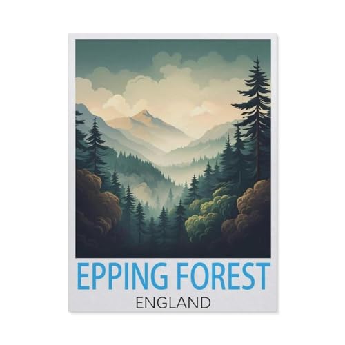 Puzzle 1000 Teile Papier，Epping Forest, England Vintage-Reiseposter，Dekompression Der Erwachsenen，Kinderpuzzle Spiele Ab 8 Jahren, Spielzeug Für Mädchen Jungen Teenager（38x26cm）-K69 von GSBRSNTS