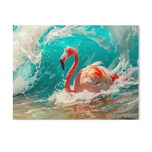 Puzzle 1000 Teile Papier，Flamingos，Dekompression Der Erwachsenen，Kinderpuzzle Spiele Ab 8 Jahren, Spielzeug Für Mädchen Jungen Teenager（38x26cm）-AF95 von GSBRSNTS
