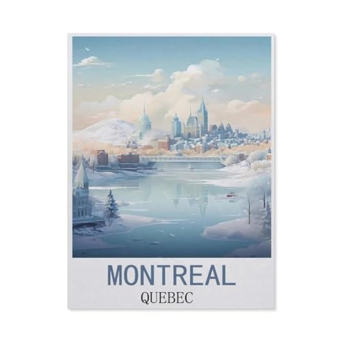 Puzzle 1000 Teile Papier，Montreal, Québec Vintage-Reiseposter，Dekompression Der Erwachsenen，Kinderpuzzle Spiele Ab 8 Jahren, Spielzeug Für Mädchen Jungen Teenager（38x26cm）-H77 von GSBRSNTS