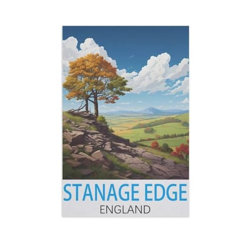 Puzzle 1000 Teile Papier，Stanage Edge, England，Dekompression Der Erwachsenen，Kinderpuzzle Spiele Ab 8 Jahren, Spielzeug Für Mädchen Jungen Teenager（38x26cm）-AK36 von GSBRSNTS