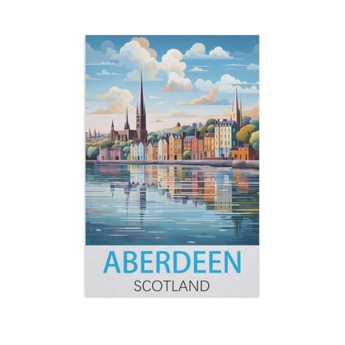 Puzzle 1000 Teile für Erwachsene，Aberdeen, Schottland，Klassische Puzzle Teenager Jungen Mädchen Puzzle DIY Moderne Wohnkultur Einzigartiges Geschenk Intellektuelles Spiel（38x26cm）-AJ71 von GSBRSNTS