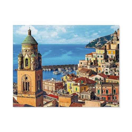 Puzzle 1000 Teile für Erwachsene，Amalfi, Italien，Klassische Puzzle Teenager Jungen Mädchen Puzzle DIY Moderne Wohnkultur Einzigartiges Geschenk Intellektuelles Spiel（38x26cm）-E14 von GSBRSNTS