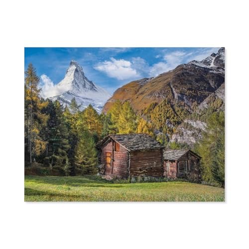 Puzzle 1000 Teile für Erwachsene，Charming Matterhorn，Klassische Puzzle Teenager Jungen Mädchen Puzzle DIY Moderne Wohnkultur Einzigartiges Geschenk Intellektuelles Spiel（38x26cm）-C68 von GSBRSNTS