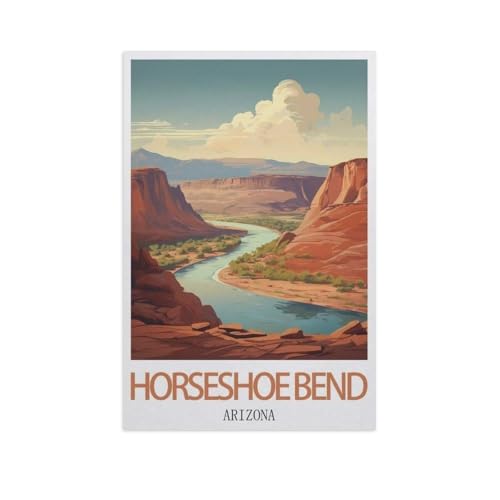 Puzzle 1000 Teile für Erwachsene，Horseshoe Bend, Arizona，Klassische Puzzle Teenager Jungen Mädchen Puzzle DIY Moderne Wohnkultur Einzigartiges Geschenk Intellektuelles Spiel（38x26cm）-AI22 von GSBRSNTS