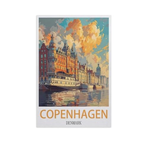 Puzzle 1000 Teile für Erwachsene，Kopenhagen, Dänemark，Puzzle Puzzle Schwierig Perfektes Pädagogisches Geschenk für Jungen Und Mädchen（50x70cm）-AI97 von GSBRSNTS