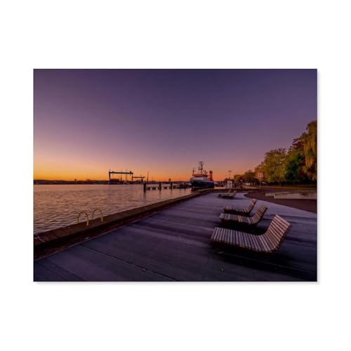 Puzzle 1000 Teile für Erwachsene，Maritime Morgendämmerung in Kiel，Klassische Puzzle Teenager Jungen Mädchen Puzzle DIY Moderne Wohnkultur Einzigartiges Geschenk Intellektuelles Spiel（50x70cm）-AH49 von GSBRSNTS