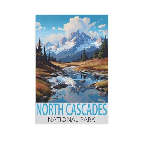 Puzzle 1000 Teile für Erwachsene，North Cascades Nationalpark，Klassische Puzzle Teenager Jungen Mädchen Puzzle DIY Moderne Wohnkultur Einzigartiges Geschenk Intellektuelles Spiel（38x26cm）-AL87 von GSBRSNTS