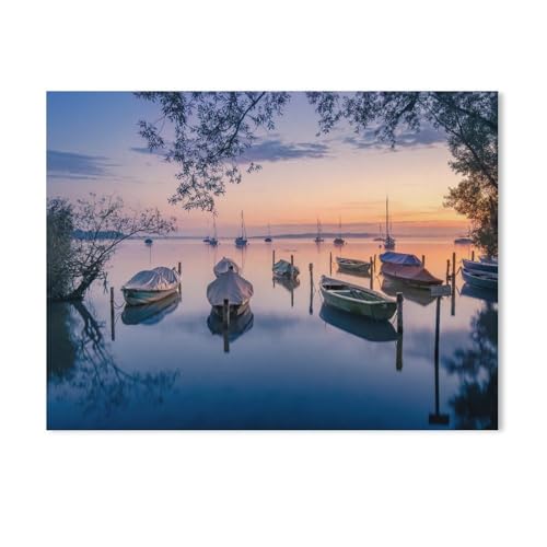 Puzzle 1000 Teile für Erwachsene，Sonnenaufgang in Diessen am Ammersee，Teenager Jungen Mädchen Puzzle DIY Moderne Wohnkultur Einzigartiges Geschenk Intellektuelles Spiel（38x26cm）-AA13 von GSBRSNTS