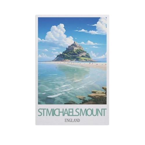 Puzzle 1000 Teile für Erwachsene，St Michael's Mount, England，Klassische Puzzle Teenager Jungen Mädchen Puzzle DIY Moderne Wohnkultur Einzigartiges Geschenk Intellektuelles Spiel（38x26cm）-AI25 von GSBRSNTS