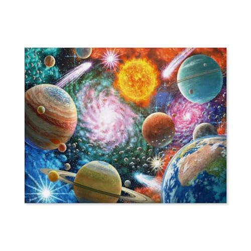 Puzzle 1000 Teile für Erwachsene，Sterne und Planeten，Klassische Puzzle Teenager Jungen Mädchen Puzzle DIY Moderne Wohnkultur Einzigartiges Geschenk Intellektuelles Spiel（38x26cm）-B22 von GSBRSNTS